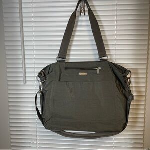 Baggallini grey/yellow laptop nylon bag